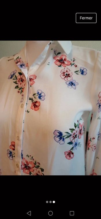 Chemisier blanc à fleurs taille XXS
