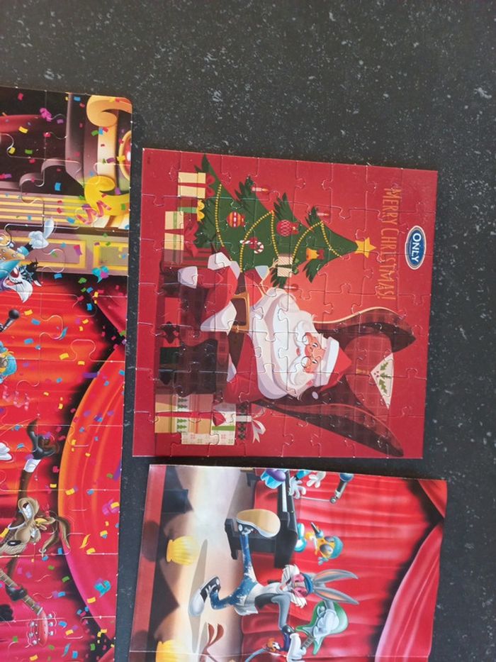 Puzzle de Noël 56 pièces et puzzle looney tunes 48 pieces - photo numéro 5
