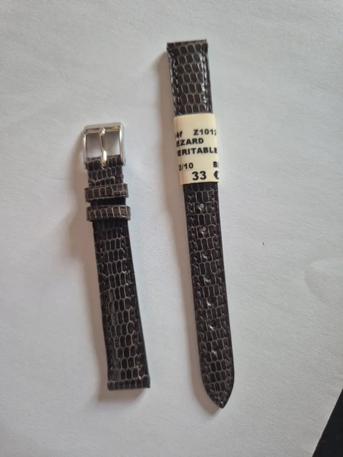 Bracelet montre cuir lézard 12 mm