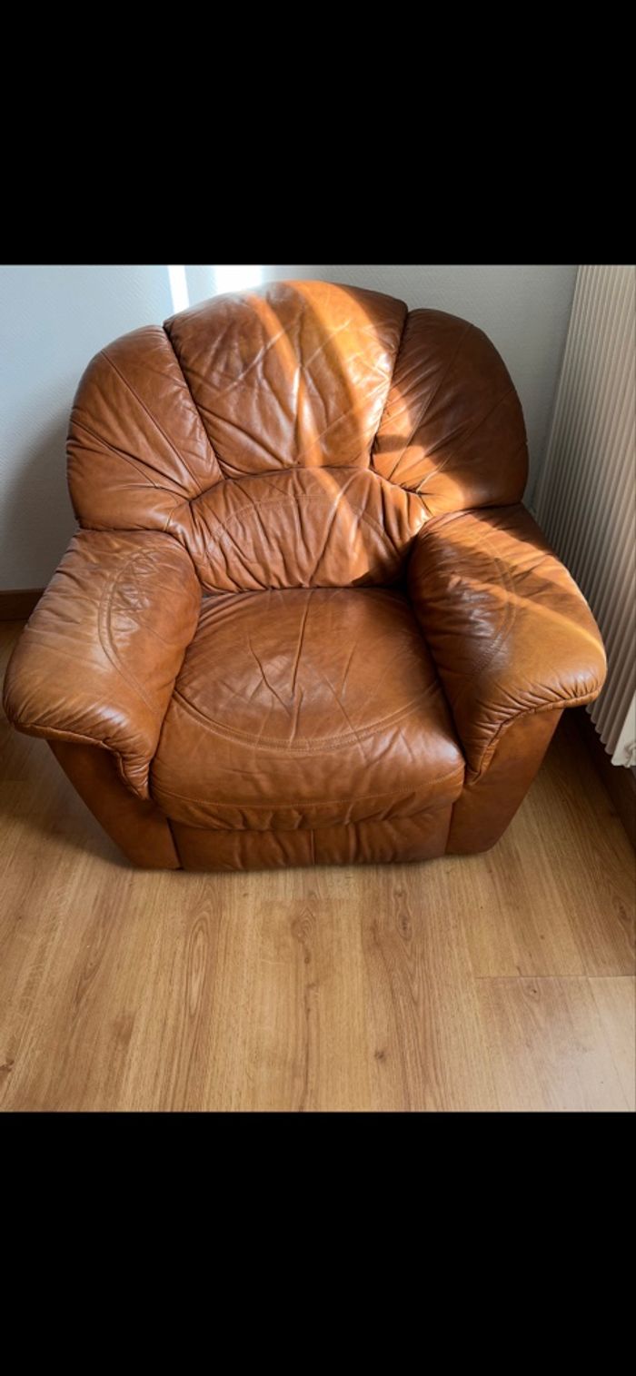 Fauteuils en cuir marron - photo numéro 3