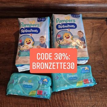 Splasher Pampers couche piscine et lingette