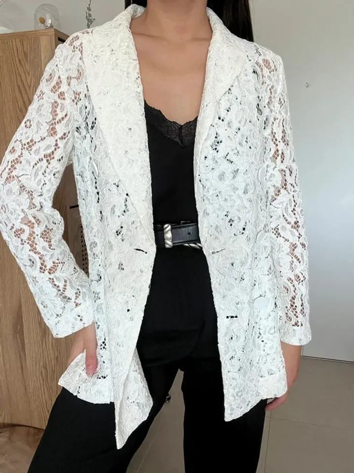 Blazer blanc/crème Zara - photo numéro 2