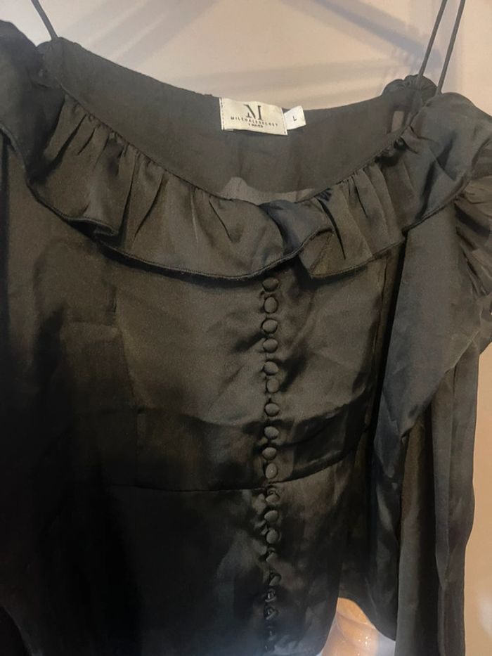 Blouse noire NA-KD boutonnée - photo numéro 5