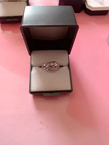 Bague sérigraphiée en argent massif 57