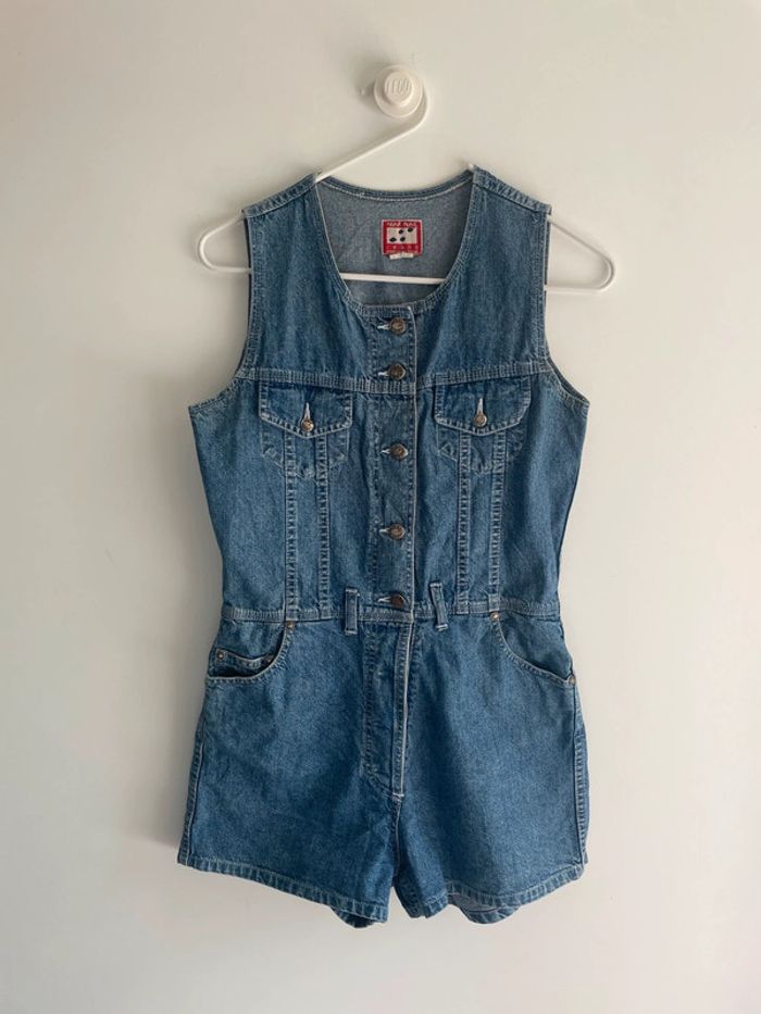 Combi-short en jean vintage Naf Naf