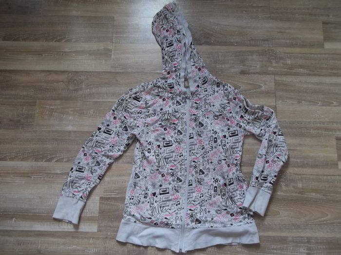 Gilet-sweat blanc "Musique" Caprice de Fille 10 ans
