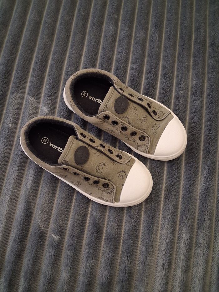 Baskets sans lacets kaki et blanc Vertbaudet - photo numéro 2