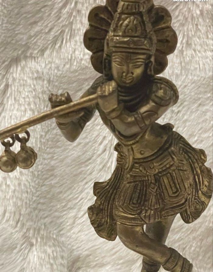 Statuette Krisna bronze doré - photo numéro 2