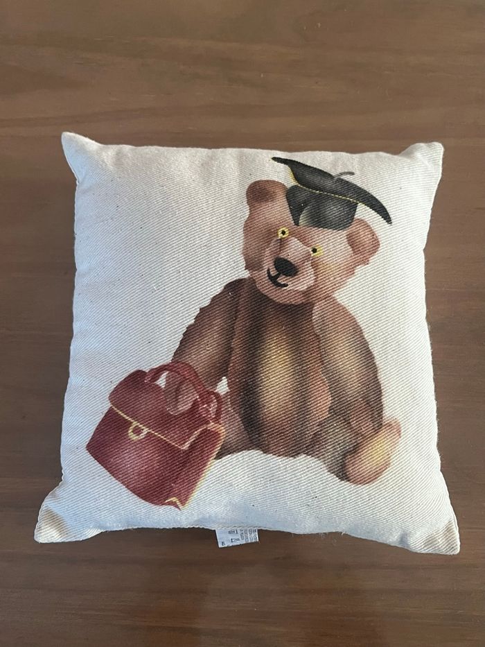 Coussin ours crème 22 cm