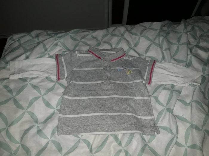 Polo manches longues gris