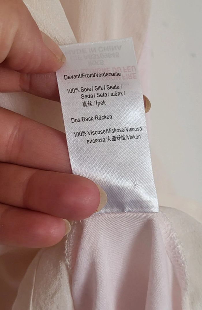 Blouse en soie rose clair Ikks taille 42 - photo numéro 4