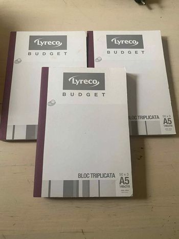 Lot bloc triplicata A5