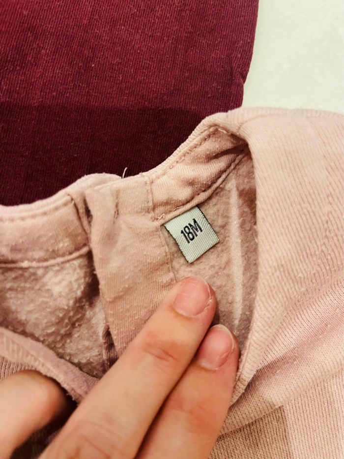 Ensemble petit legging violet et petit pull rose avec des chats 18 mois - photo numéro 4