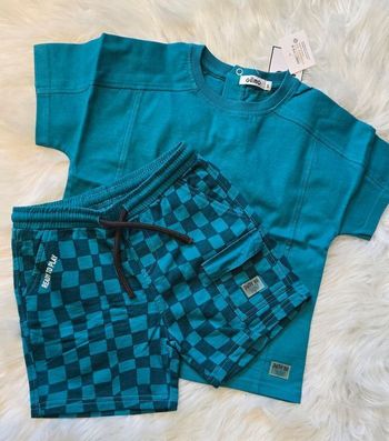 NEUFS (NON PORTÉS)💙💙😍🤩ensemble teeshirt mc 3 ans et short 24 mois garçon💙💙😍🤩