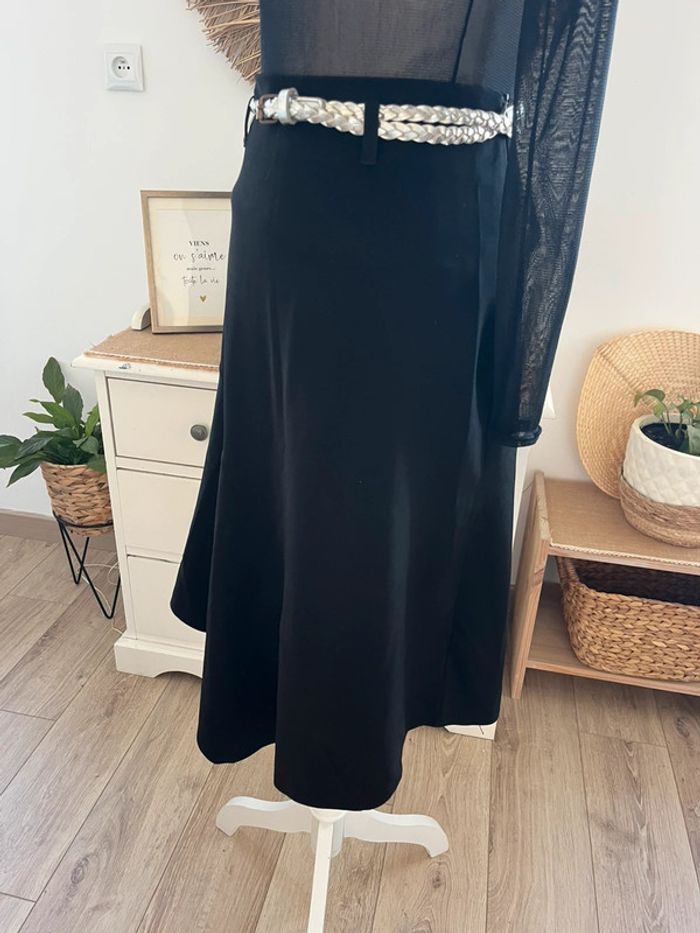 Jupe asymétrique noire mi longue taille 40/42 vintage - photo numéro 5