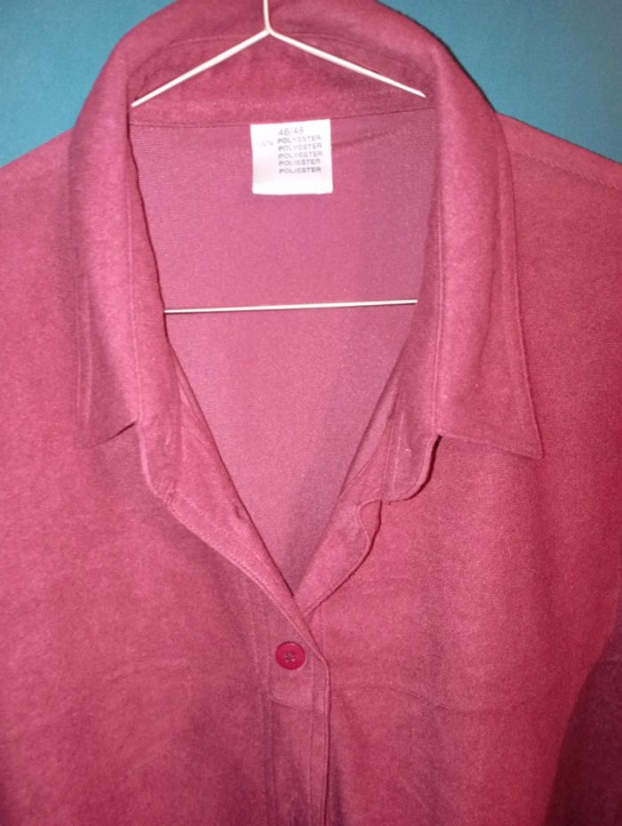 Veste chemise en suédine rouge - photo numéro 2