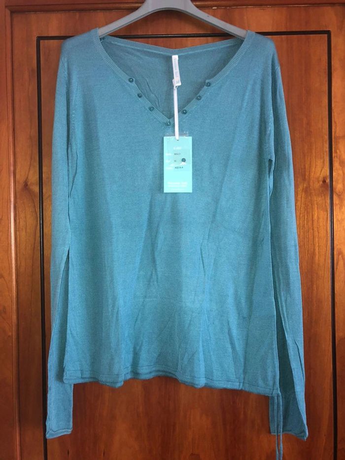 Pull léger bleu 38 Version Sud neuf avec étiquette
