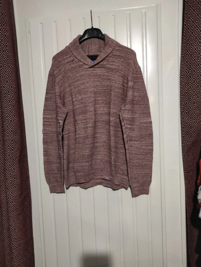 Pull fin jules taille M lie de vin chiné