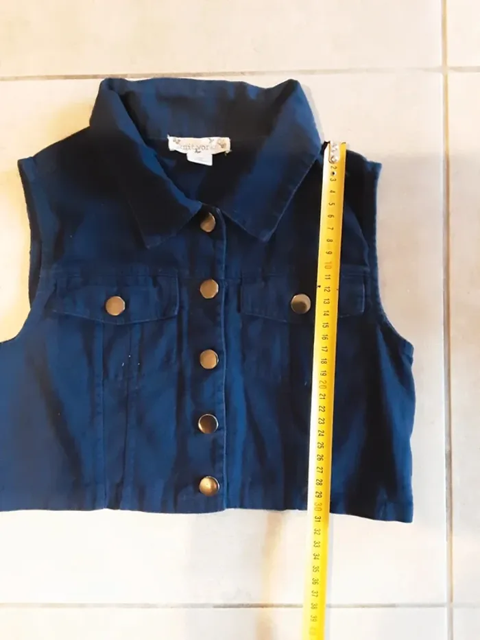 Gilet sans manches court jean T. 10 ans - photo numéro 3