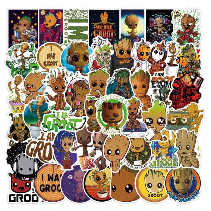 Autocollant les gardiens de la galaxie groots waterproof stickers loisir créatif décoration ordi téléphone - photo numéro 2