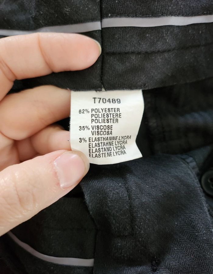 Pantalon fluide noir a fine rayures blanches style classe en excellent état taille XL 42 - photo numéro 3