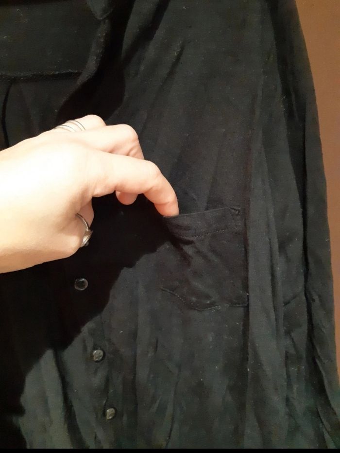 Chemise noire fine manche 3/4 - photo numéro 4