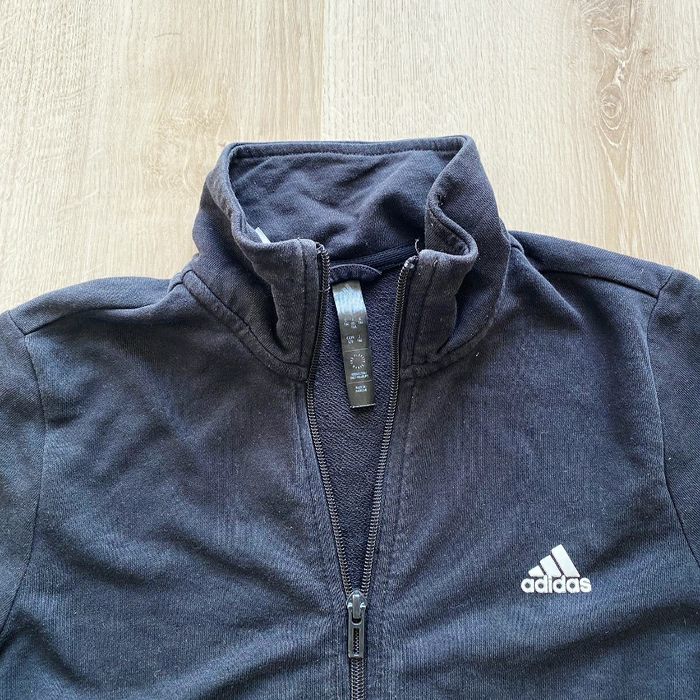 Adidas Sportwear Vintage Veste survêtement Noir Unisexe Exclusive Y2K en très bon état (Taille 13/14 Ans) - photo numéro 4