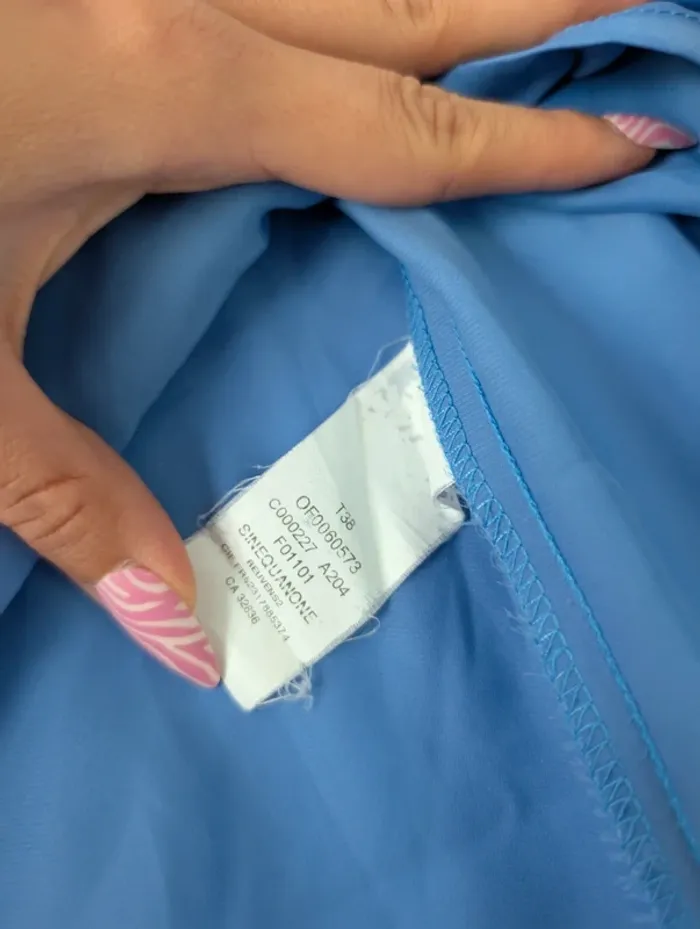 Débardeur blouse fluide bleu ciel avec ruban classe chic Sinéquanone taille 38 - photo numéro 6