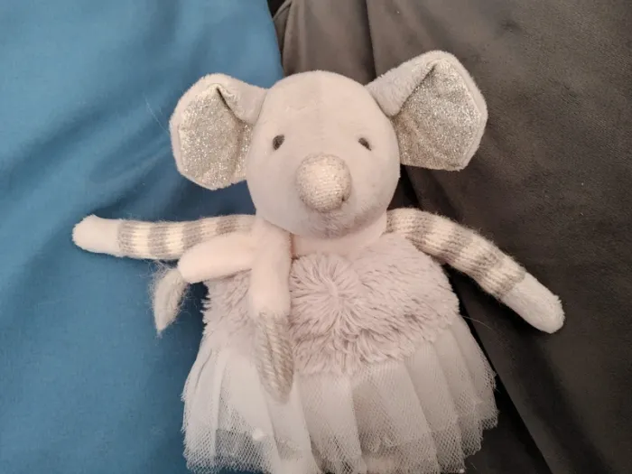 Doudou Peluche Louise Mansen Souris Blanc Gris Argent Tutu 28Cm Neuf - photo numéro 3