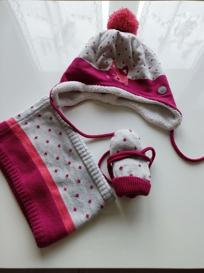 Ensemble Bonnet, tour de cou et gants