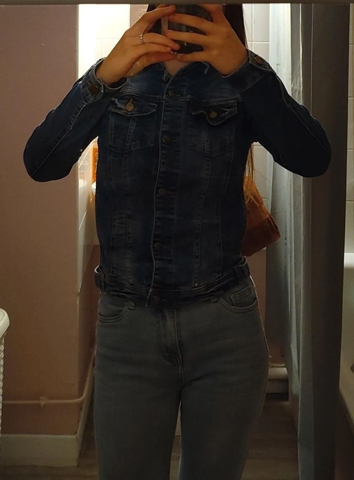 Veste en jean bleu foncé - photo numéro 4
