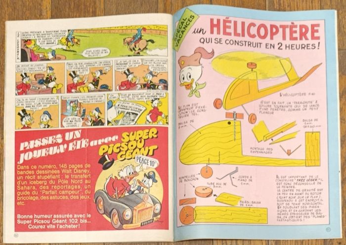 Ancien Journal de Mickey avec cadeau Dossier Formule 1 Poster + vignettes N°1468 1980 vintage - photo numéro 9