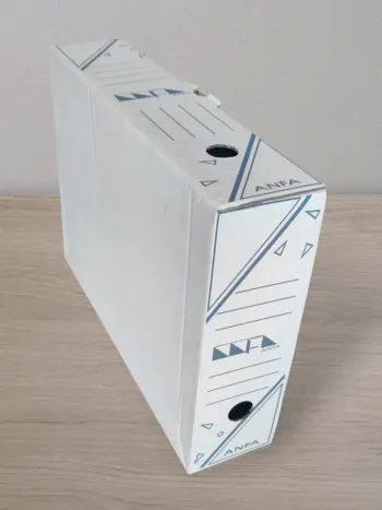 Boîte d'archives carton blanc / ANFA - 34x25,5×8cm