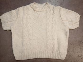 Pull coton tricoté main