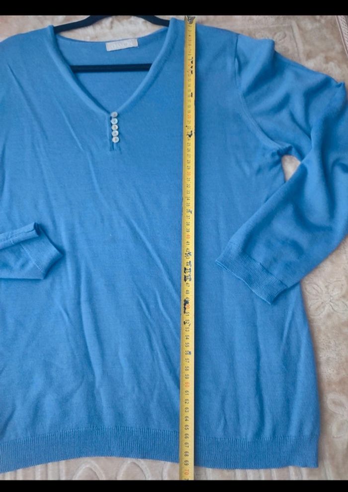 Pull col V laine , Daxon  taille  46/48  daxon - photo numéro 4