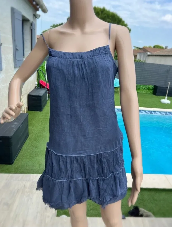 Sublime robe bleutée dos nu Zara – neuve – taille M – collection récente - photo numéro 2