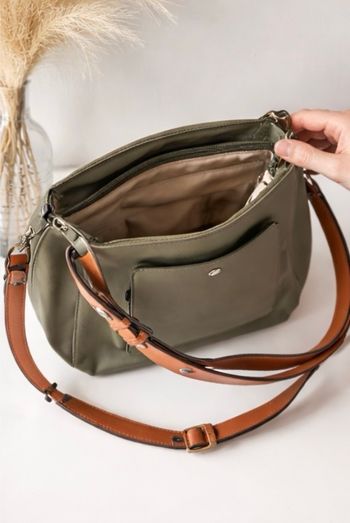 *Ensemble femme Bodyflirt taille 40 + sac bandoulière Parfois kaki/cuir marron (