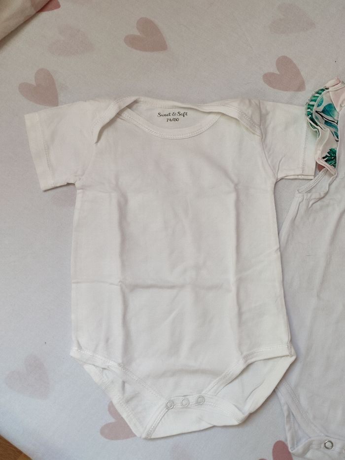 Lot de 3 bodies - 74/80 cm - Neuf - Zeeman/Shein - photo numéro 2