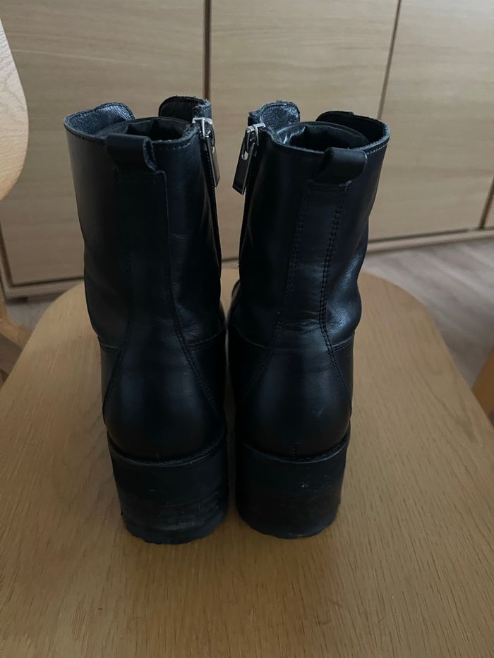 Bottines The Kooples en cuir noires T38