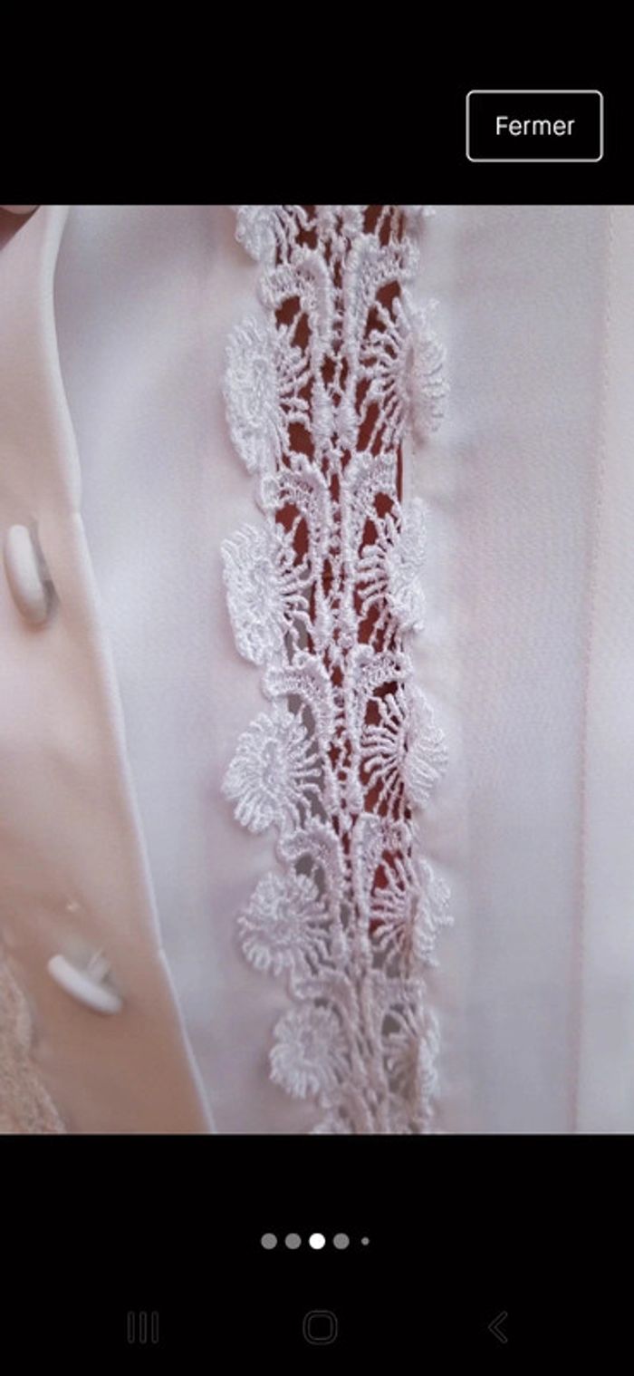 Blouse femme blanche avec de la dentelle - photo numéro 4