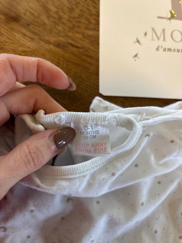 Lot 2 pyjamas Zara 0-1 mois - photo numéro 3