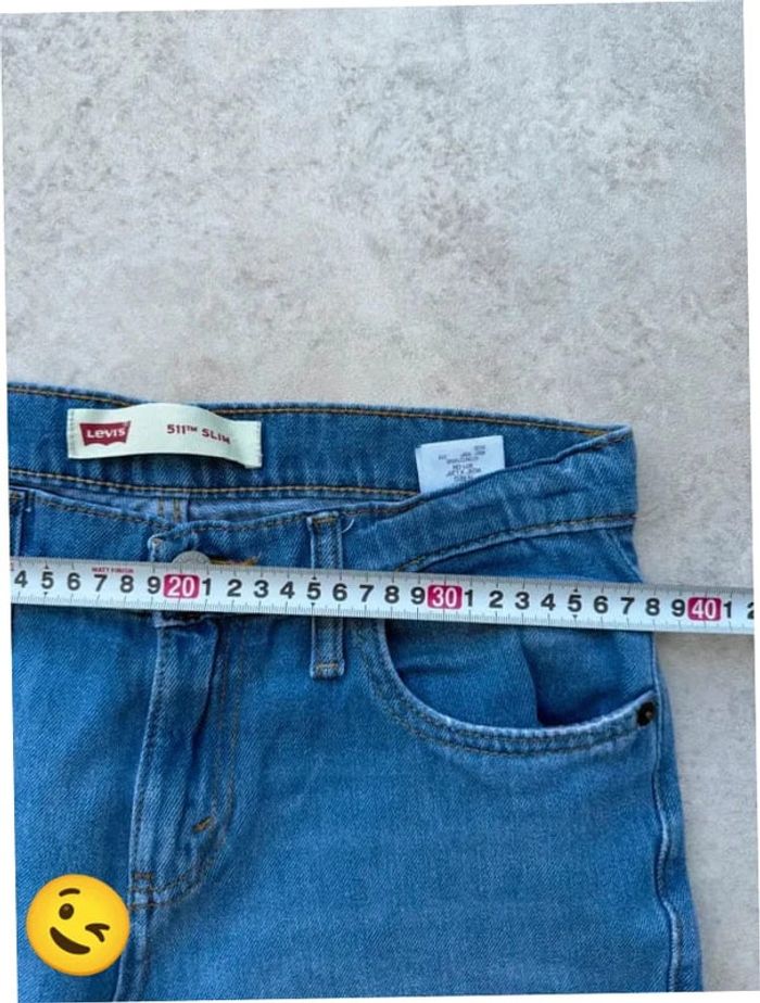 Jeans Levi's 511 W28 FR38 L28 coupe droite bleu Femme women pan590b - photo numéro 4