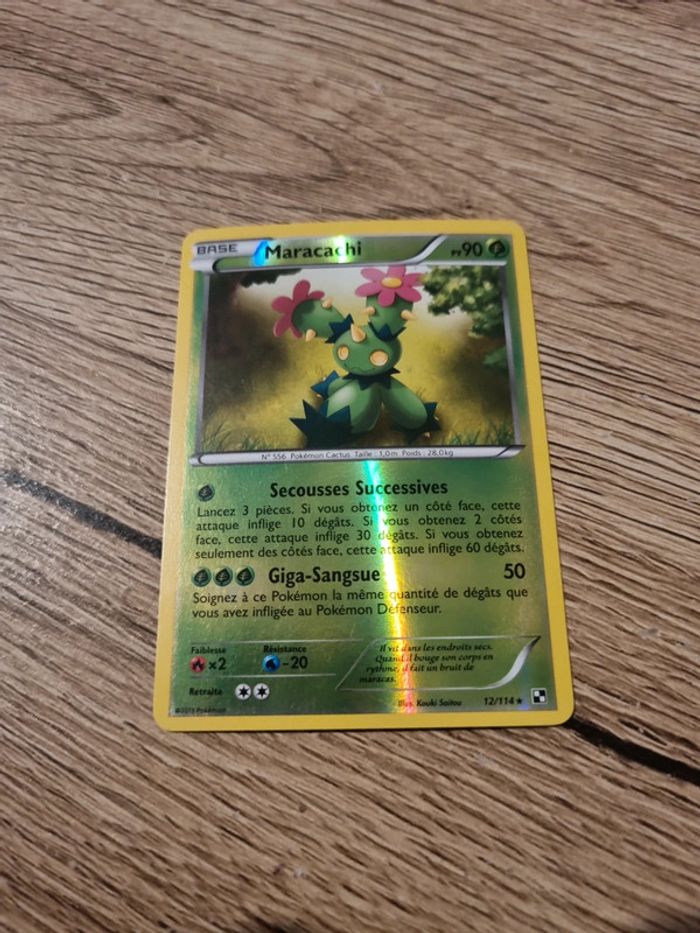 Carte pokémon maracachi reverse 12/114 année 2011 - photo numéro 3