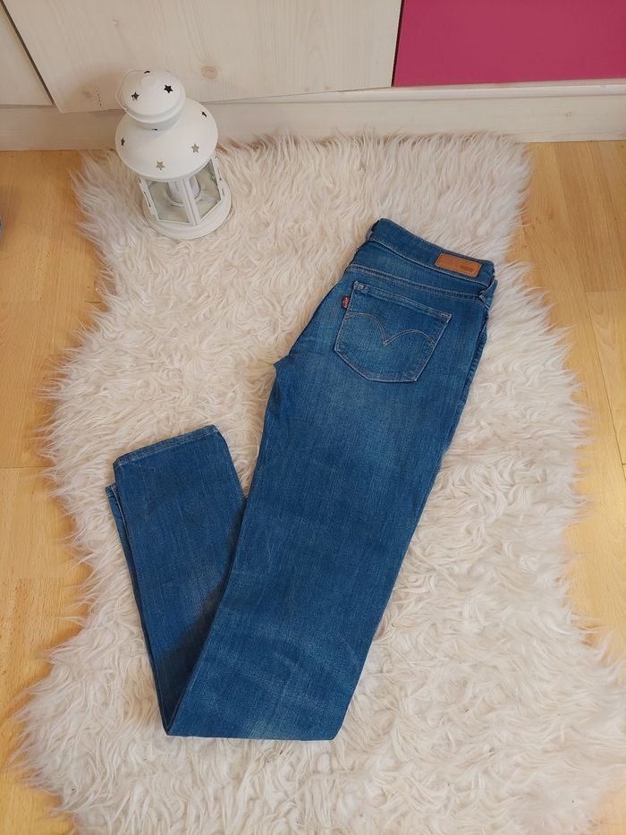 Jean Levi's bleu délavé slight curve modern rise skinny T25 fille ado authentique TBE 👩 - photo numéro 2