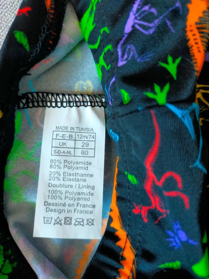 Maillot de bain bébé garçon – Dinosaures colorés – Taille 12 mois - photo numéro 3