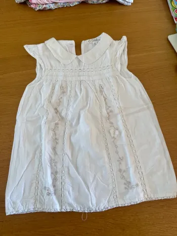 Robe col Claudine blanche 18 mois