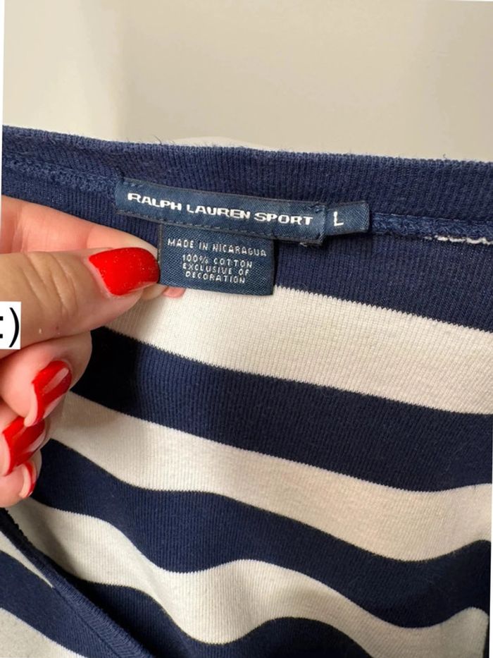 T-shirt femme Ralph Lauren Sport taille L col V - photo numéro 6