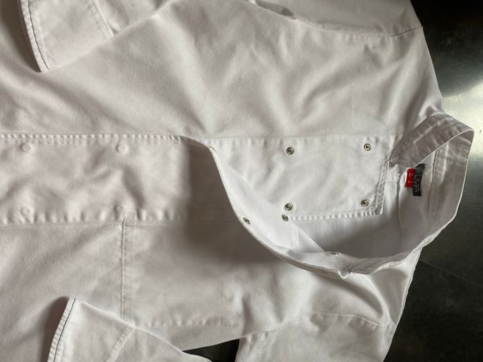 Veste de cuisinier coton blanc taille 3 ou M - photo numéro 7