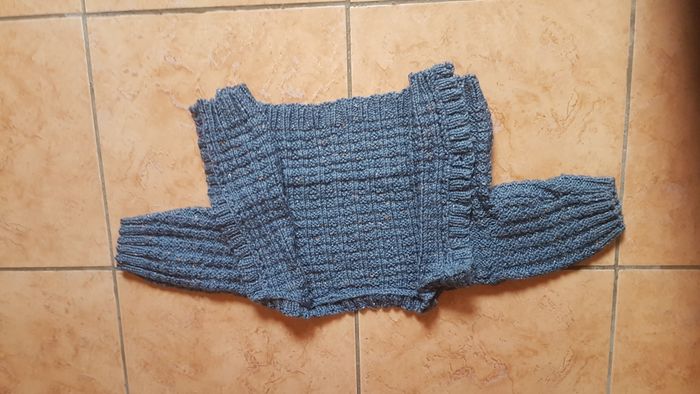 Gilet fait main hiver garçon 2 ans bleu - photo numéro 3