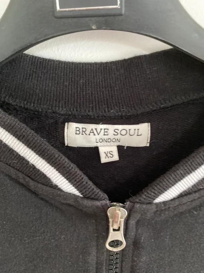 Veste zippé brave soul noir noir broderie oiseaux multicolores - photo numéro 7